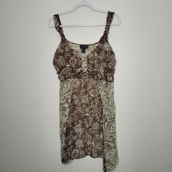 Lane Bryant Tops - Lane Bryant y2k brown tones semi-sheer boho going out tunic top 14/16 NWT